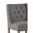 Wooden Barstool with Padded Seat- Wing Back- Set of 2- Gray and Brown