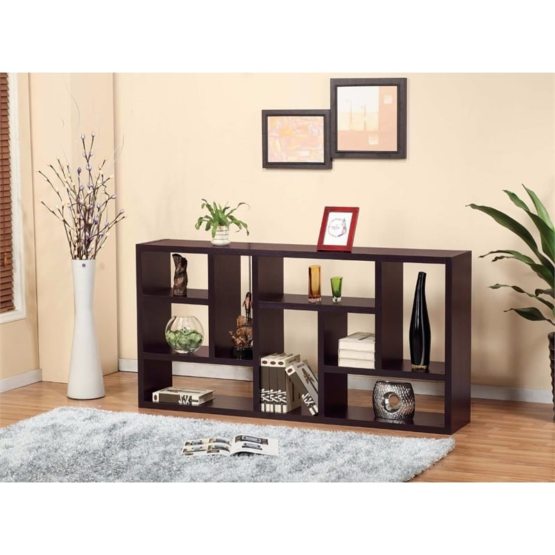 Elegant  Display Cabinet /TV Stand With 9 Open Shelves.