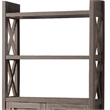Wooden File Cabinet With 'X' Shaped Cutout Side Panel- Dark Taupe Brown
