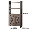 Wooden File Cabinet With 'X' Shaped Cutout Side Panel- Dark Taupe Brown