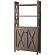 Wooden File Cabinet With 'X' Shaped Cutout Side Panel- Dark Taupe Brown