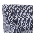 Wooden Fabric Upholstered Accent Chair with Swooping Armrests- Multicolor