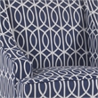 Wooden Fabric Upholstered Accent Chair with Swooping Armrests- Multicolor