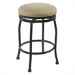 Metal Counter Stool with Swivelling Fabric Padded Seat- Beige and Black