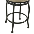 Metal Counter Stool with Swivelling Fabric Padded Seat- Beige and Black
