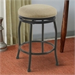 Metal Counter Stool with Swivelling Fabric Padded Seat- Beige and Black