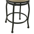 Metal Counter Stool with Swivelling Fabric Padded Seat- Beige and Black