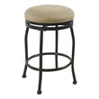 Metal Counter Stool with Swivelling Fabric Padded Seat- Beige and Black