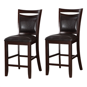 Classic Wooden Armless High Chair- Brown & Black- Set of 2