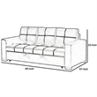 85 Inch Convertible Sofa- Foam Cushions- Stitch Details- Black Faux Leather