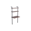 Industrial 3 Tier Mango Wood Ladder Storage Wall Shelf with Tubular Frame- Black