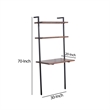 Industrial 3 Tier Mango Wood Ladder Storage Wall Shelf with Tubular Frame- Black