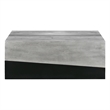 45 Inch Rectangular Mango Wood Coffee Table- Iron Base- Washed White and Black