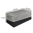 45 Inch Rectangular Mango Wood Coffee Table- Iron Base- Washed White and Black