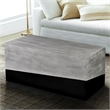 45 Inch Rectangular Mango Wood Coffee Table- Iron Base- Washed White and Black