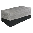 45 Inch Rectangular Mango Wood Coffee Table- Iron Base- Washed White and Black