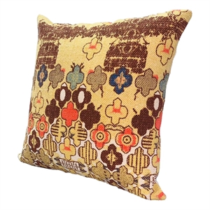 18 x 18 Square Accent Pillows- Printed Quatrefoil Design- Set of 2- Multicolor