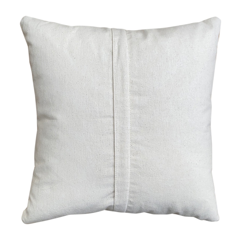 17 x 17 Inch Square Cotton Accent Throw Pillow- Leaf Embroidery- Set of 2- White