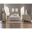 Two Drawers Wooden Nightstand with Hidden Drawer and Pull Out Metal Knob- Gray