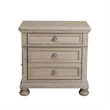 Two Drawers Wooden Nightstand with Hidden Drawer and Pull Out Metal Knob- Gray