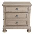 Two Drawers Wooden Nightstand with Hidden Drawer and Pull Out Metal Knob- Gray