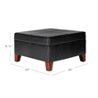 Leatherette Upholstered Wooden Ottoman With Hinged Storage- Black and Brown