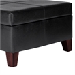 Leatherette Upholstered Wooden Ottoman With Hinged Storage- Black and Brown