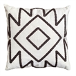 17 x 17 Inch Square Cotton Accent Throw Pillows- Aztec Embroidery- Set of 2