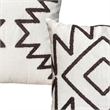 17 x 17 Inch Square Cotton Accent Throw Pillows- Aztec Embroidery- Set of 2