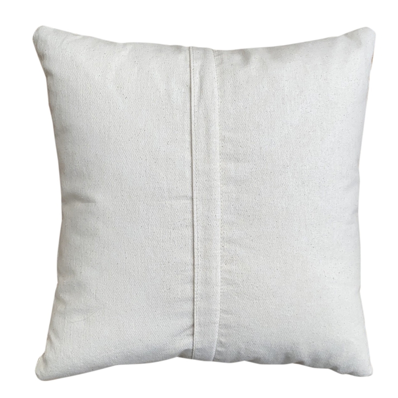17 x 17 Inch Square Cotton Accent Throw Pillows- Aztec Embroidery- Set of 2