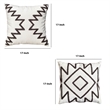 17 x 17 Inch Square Cotton Accent Throw Pillows- Aztec Embroidery- Set of 2