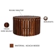 Myla 31 Inch Handcrafted Round Coffee Table with Vertical Planks- Iron Rivets