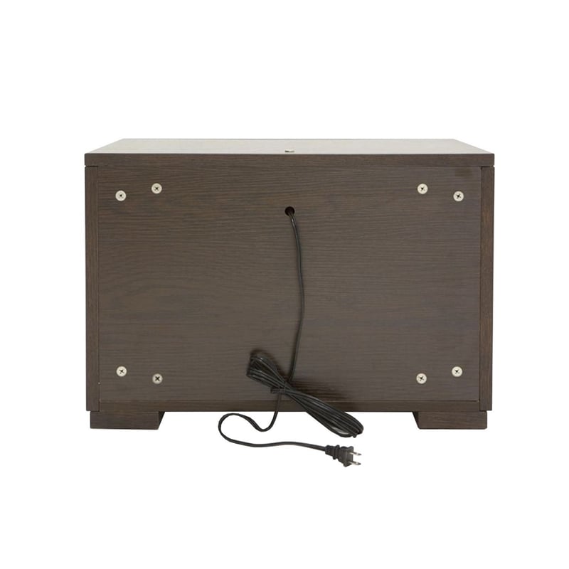 Wooden Nightstand with Two Drawer and Open Shelf- Dark Brown
