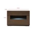 Wooden Nightstand with Two Drawer and Open Shelf- Dark Brown