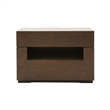 Wooden Nightstand with Two Drawer and Open Shelf- Dark Brown