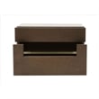 Wooden Nightstand with Two Drawer and Open Shelf- Dark Brown