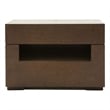Wooden Nightstand with Two Drawer and Open Shelf- Dark Brown