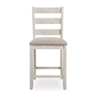 Myra Barstool Chair Set of 2 - Padded Seats and Ladderbacks - Dual Tone