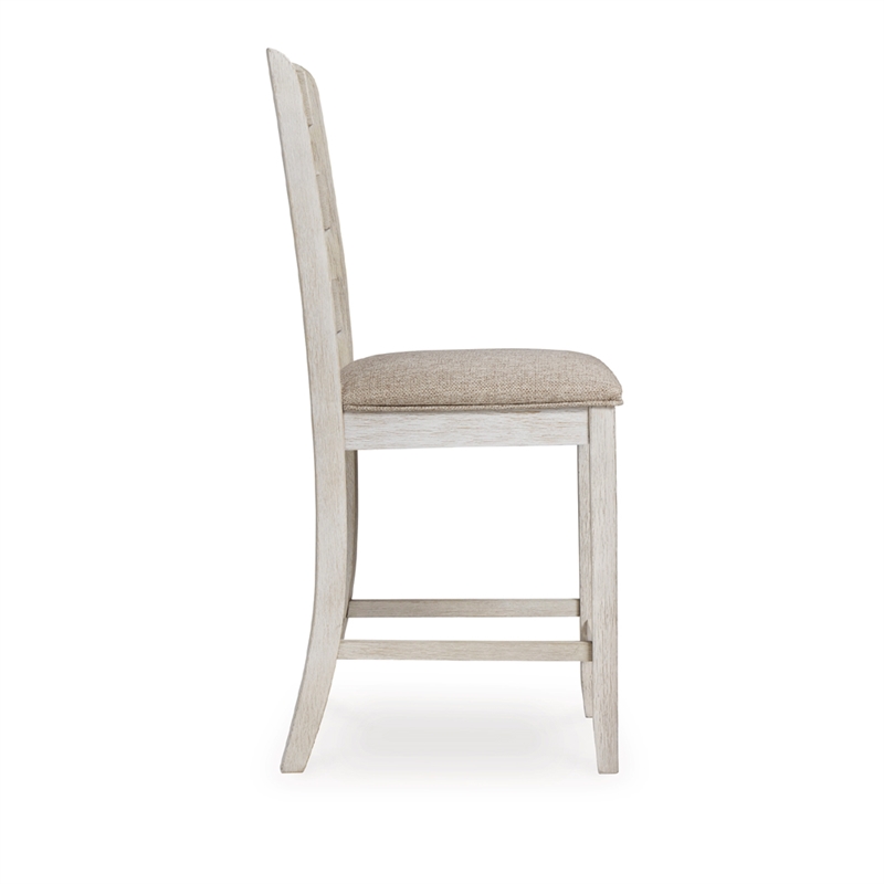 Myra Barstool Chair Set of 2 - Padded Seats and Ladderbacks - Dual Tone