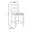 Myra Barstool Chair Set of 2 - Padded Seats and Ladderbacks - Dual Tone