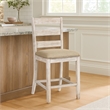 Myra Barstool Chair Set of 2 - Padded Seats and Ladderbacks - Dual Tone