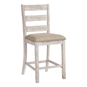 Myra Barstool Chair Set of 2 - Padded Seats and Ladderbacks - Dual Tone