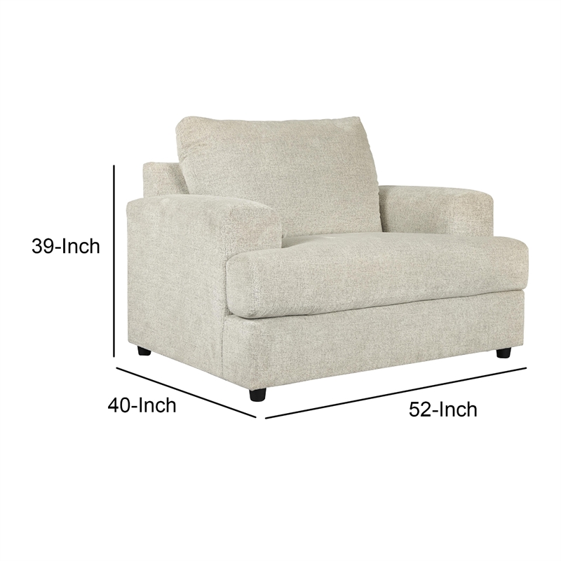 Tren Oversized Sofa Chair - Textured Beige Pillow Back - Deep Seat Cushion