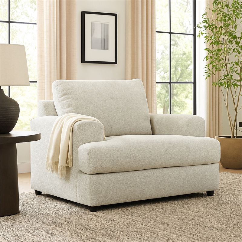 Tren Oversized Sofa Chair - Textured Beige Pillow Back - Deep Seat Cushion