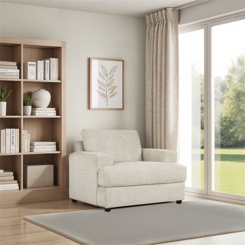 Tren Oversized Sofa Chair - Textured Beige Pillow Back - Deep Seat Cushion