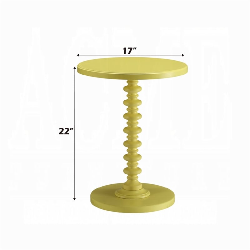 Astonishing Side Table With Round Top- Yellow