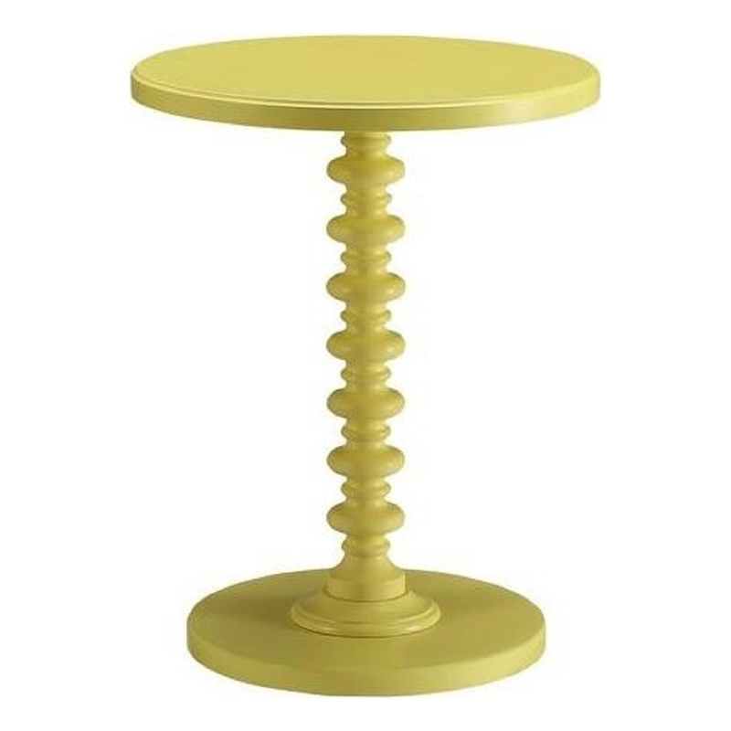 Astonishing Side Table With Round Top- Yellow