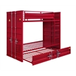 Metal Base Twin Turdle with Slat System and Cremon Bolts- Red