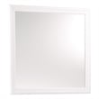 Transitional Square Mirror with Wooden Encasing and Convex Edges- White