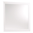 Transitional Square Mirror with Wooden Encasing and Convex Edges- White